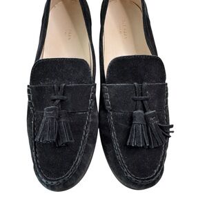 Black Suede Tassel Loafers Women's Slip On Cole Haan Emmons Tassel Size 11